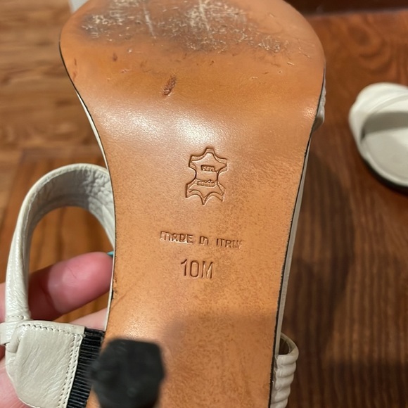 Women’s leather strap sling back heel sandals GAROLINI MADE IN ITALY neutral 10M - Picture 8 of 13